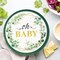 40pc Sage Green "Oh Baby" Plates & Napkins Set (Serves 20) - Elegant Eucalyptus Greenery Disposable Tableware - 9" Paper Plates & 13" Napkins for Gender Reveal, Baby Shower & Boho Birthday Decor